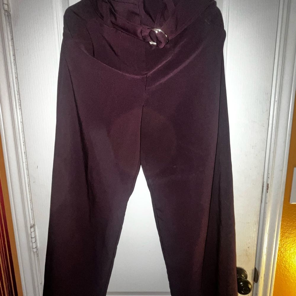 New York & Company Deep Purple Wide Leg Pants